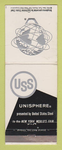 Matchbook Cover - USS Unisphere 1964 New York World's Fair WEAR