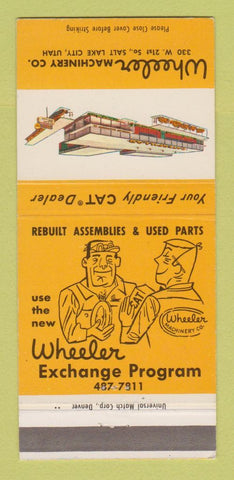 Matchbook Cover - Wheeler Caterpillar Tractors Salt Lake City UT 30 Strike