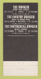 Matchbook Cover - The Broker Restaurant Denver Colorado Wheatridge 30 Strike