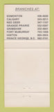 Matchbook Cover - Union Tractor Edmonton Calgary Red Deer AB 30 Strike