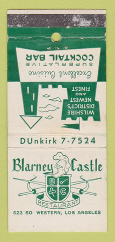 Matchbook Cover - Blarney Castle Restaurant Los Angeles CA WEAR 30 Strike