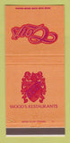 Matchbook Cover - Coy's Wood's Restaurants Boise ID Salt Lake City UT 30 Strike