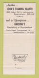 Matchbook Cover John's Flaming Hearth Restaurant Niagara Falls NY WEAR 30 Strike