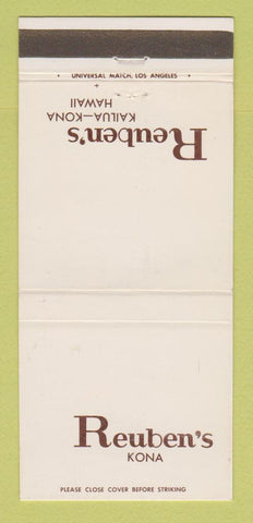 Matchbook Cover - Reuben's Restaurant Kona Kailua Hawaii 30 Strike