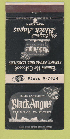 Matchbook Cover - Julie Tantleff's Black Angus New York City WEAR 30 Strike