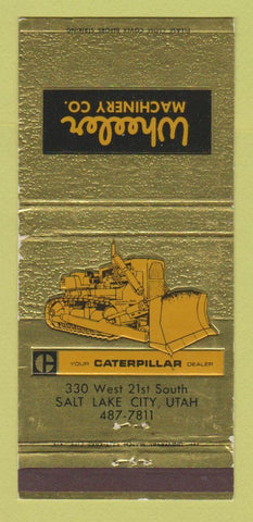 Matchbook Cover - Wheeler Caterpillar Tractors Salt Lake City UT 30 Strike
