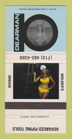 Matchbook Cover - Dearman Piping Tools girlie Pearland TX 30 Strike