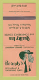 Matchbook Cover - Brandy's Quality Inn Southern Pines NC girlie 30 Strike