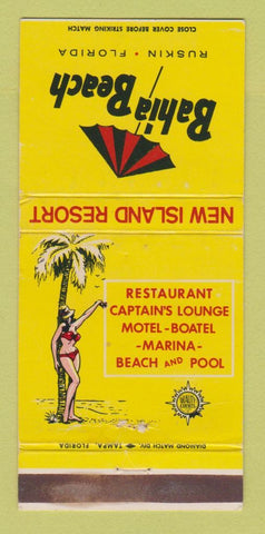 Matchbook Cover - Bahia Beach Ruskin FL motel girlie 30 Strike