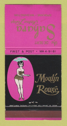 Matchbook Cover - Desert Sahara Motor Lodge Spokane WA girlie WEAR 30 Strike