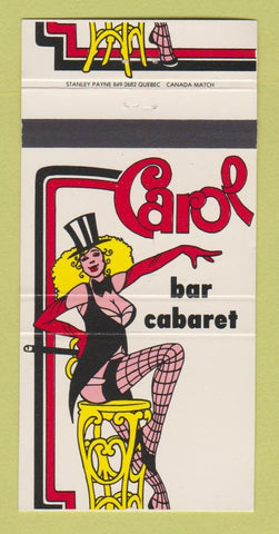 Matchbook Cover - Carol Bar Cabaret girlie Ste Foy QC 30 Strike