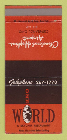 Matchbook Cover - One World Restaurant Cleveland OH Airport Hopkins 30 Strike