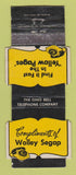 Matchbook Cover - Yellow Pages Phone Book Wolley Segap WEAR