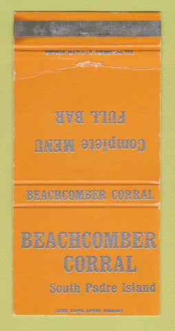 Matchbook Cover - Beachcomber Corral South Padre Island TX WEAR 30 Strike