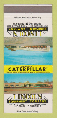 Matchbook Cover - Caterpillar Tractors Lincoln Grand Island NE 30 Strike
