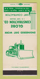 Matchbook Cover - Globe Contruction Hobbs NM WEAR 30 Strike