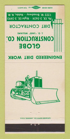 Matchbook Cover - Globe Contruction Hobbs NM WEAR 30 Strike