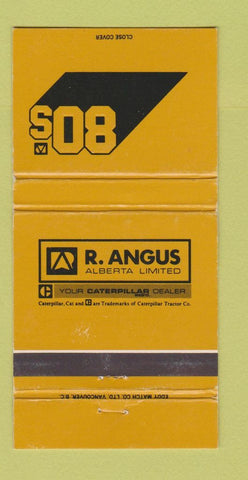 Matchbook Cover - Caterpillar Tractors R Angus Albert AB Canada WEAR 30 Strike