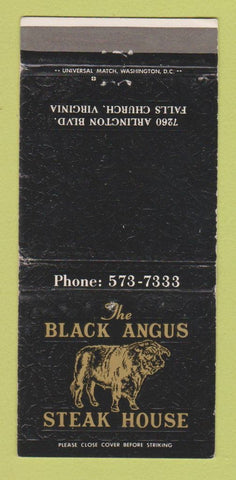 Matchbook Cover - Black Angus Steak House Falls Church VA 30 Strike
