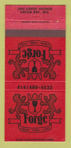 Matchbook Cover - Forge Restaurant Green Bay WI 30 Strike