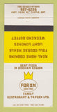 Matchbook Cover - Forum Restaurant New Castle ON 30 Strike