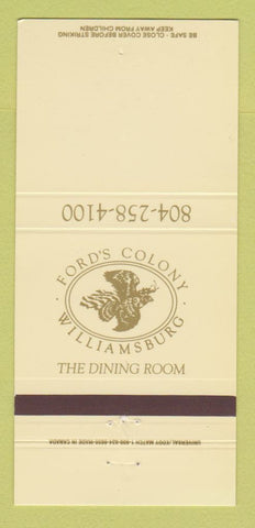 Matchbook Cover - Ford's Colony Williamsburg VA 30 Strike