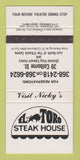 Matchbook Cover - El Toro Steak House Toronto? ON 30 Strike