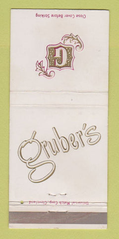 Matchbook Cover - Gruber's Restaurant Shaker Heights OH WEAR 30 Strike