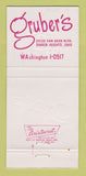 Matchbook Cover - Gruber's Restaurant Shaker Heights OH WEAR 30 Strike