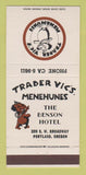 Matchbook Cover - Trader Vic's Tiki Benson Hotel Portland OR 30 Strike