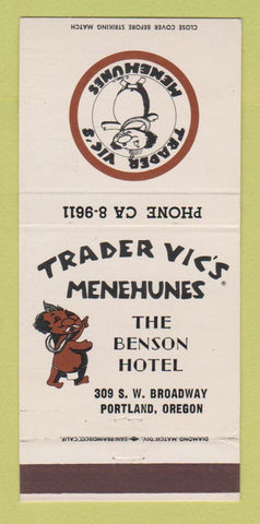 Matchbook Cover - Trader Vic's Tiki Benson Hotel Portland OR 30 Strike