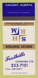 Matchbook Cover - Foothills Catering Calgary AB 30 Strike