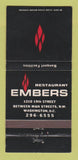 Matchbook Cover - Embers Restaurant Washington DC 30 Strike