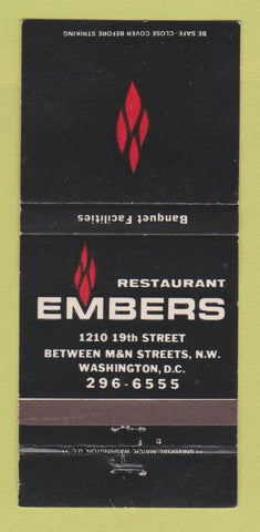 Matchbook Cover - Embers Restaurant Washington DC 30 Strike