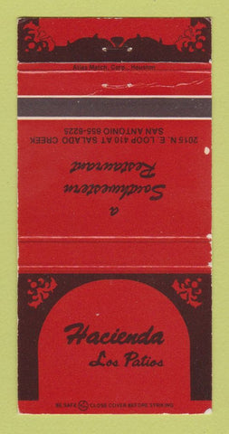 Matchbook Cover - Hacienda Los Patios San Antonio TX WEAR 30 Strike