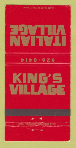 Matchbook Cover - King Italian Village Dallas? TX WEAR 30 Strike