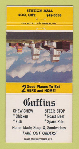 Matchbook Cover - Guffins Restaurant Sault Ste Marie ON 30 Strike