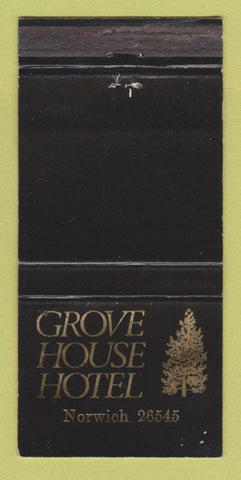 Matchbook Cover - Grove House Hotel Norwich UK WORN 30 Strike