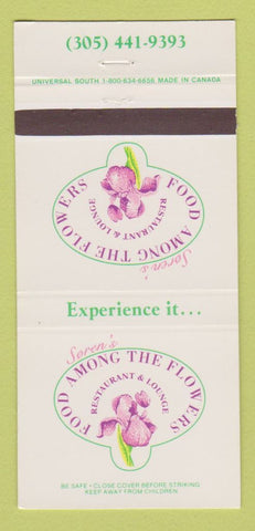 Matchbook Cover Food Among Flowers Restaurant Soren's Coral Gables FL 30 Strike