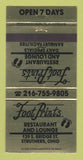 Matchbook Cover - Foot Prints Restaurant Struthers OH 30 Strike