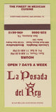 Matchbook Cover - La Posada Del Rey Mexican San Antonio TX 30 Strike