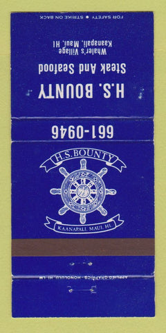 Matchbook Cover - HS Bounty Steak Restaurant Maui Hawaii WEAR 30 Strike