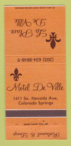 Matchbook Cover - Motel De Ville Colorado Springs restaurant 30 Strike