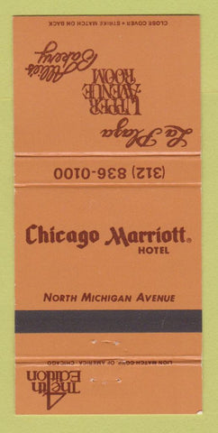 Matchbook Cover - Chicago Marriott Hotel IL LA Plaza Restaurant 30 Strike