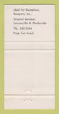 Matchbook Cover - FL Lunch Restaurant Sherbrooke QC area 30 Strike