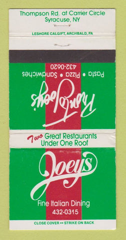 Matchbook Cover - Pronto Joey's Italian Syracuse NY WEAR 30 Strike
