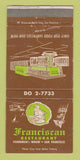 Matchbook Cover - Franciscan Restaurant San Francisco CA WEAR 30 Strike