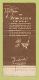 Matchbook Cover - Franciscan Restaurant San Francisco CA WEAR 30 Strike