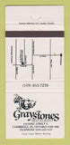Matchbook Cover - Gray Stones Restaurant Cambridge ON 30 Strike