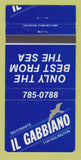 Matchbook Cover - Il Gabbiano Restaurant Toronto? ON 30 Strike